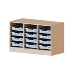 ErgoTray Regal, 3reihig, 1,5 OH,  12 flache Boxen, B/H/T 104,5x64x40cm 